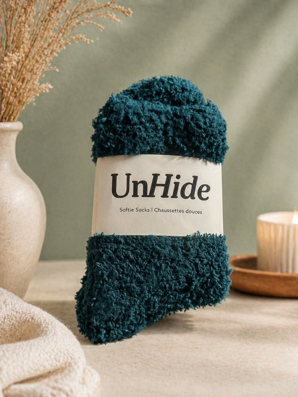 💚 UnHide Softie Socks – Ultra Cozy & Plush Emerald Green